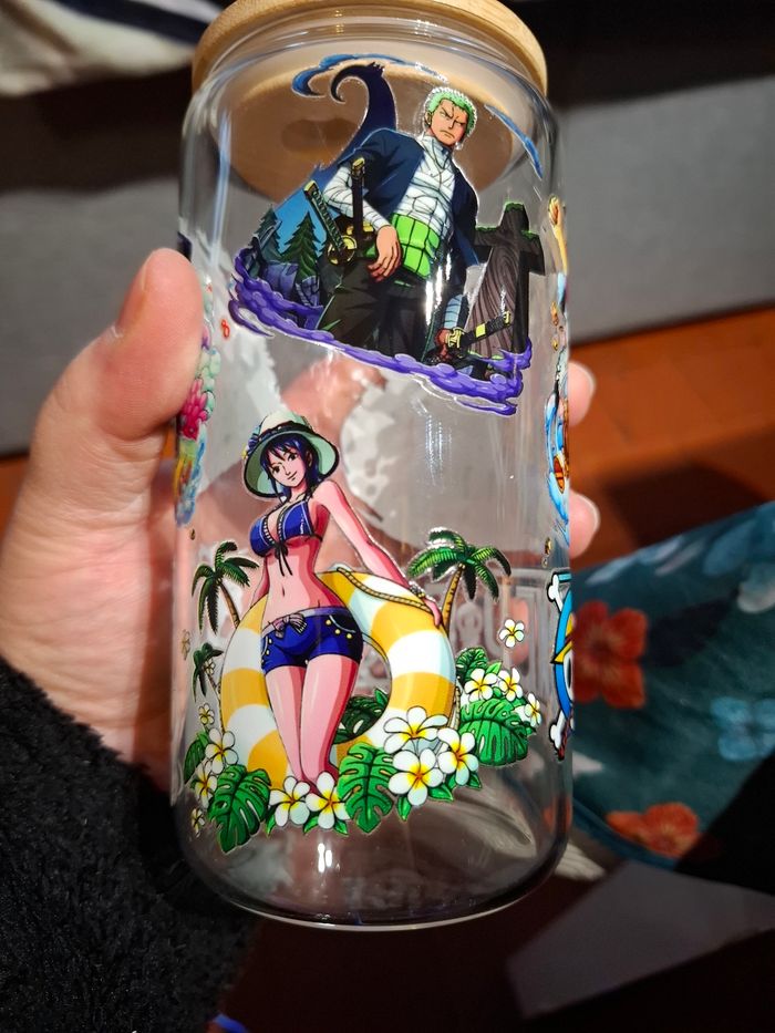 Magnifique Verre Onepiece neuf avec paille en verre - photo numéro 3