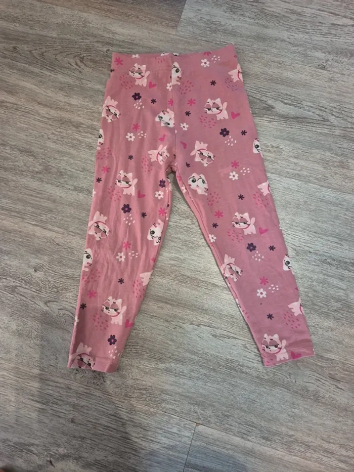 Chemise en jean et legging rose à chats - photo numéro 4