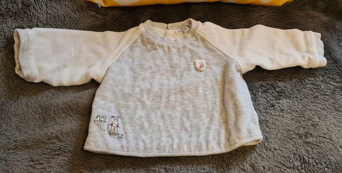 Pull gris chaud garçon taille 6 mois Natalys - photo numéro 2