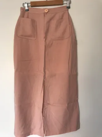 Ensemble tailleur jupe longue vieux rose 123