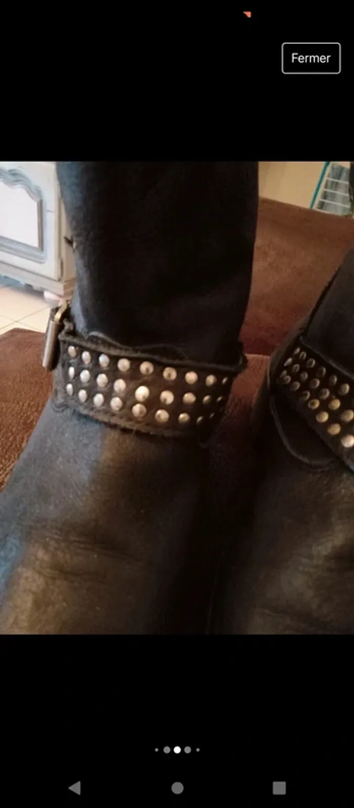 Paire de bottine en cuir cloutées , - photo numéro 8