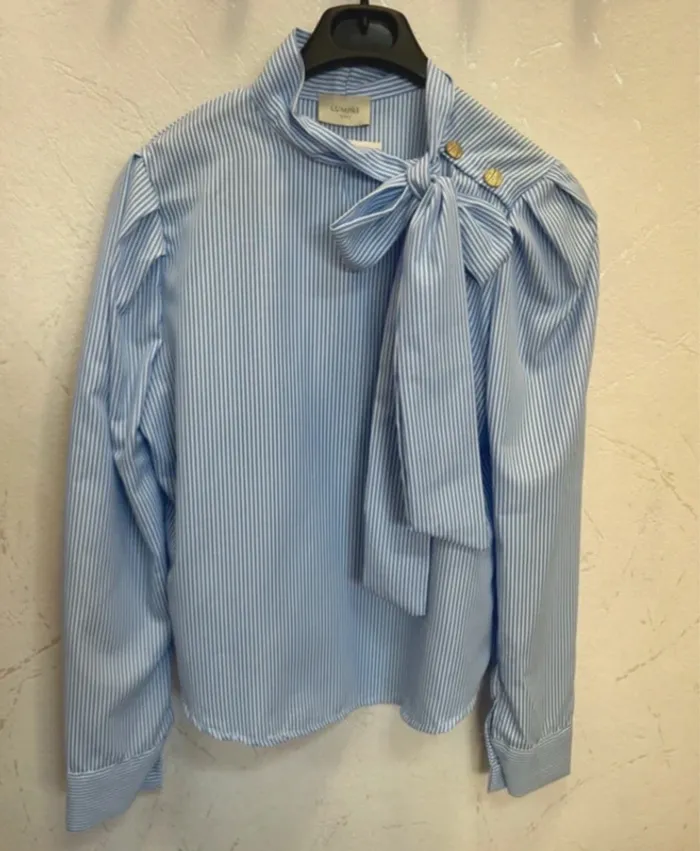 Blouse femme chemisier femme neuf rayée taille 38 taille M bleu