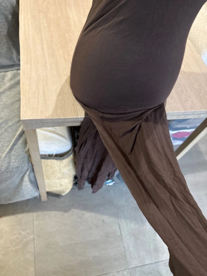 Robe longue marron S - photo numéro 2