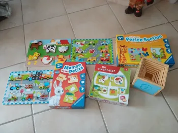 Lot de 3 jeux éducatifs et 4 puzzles