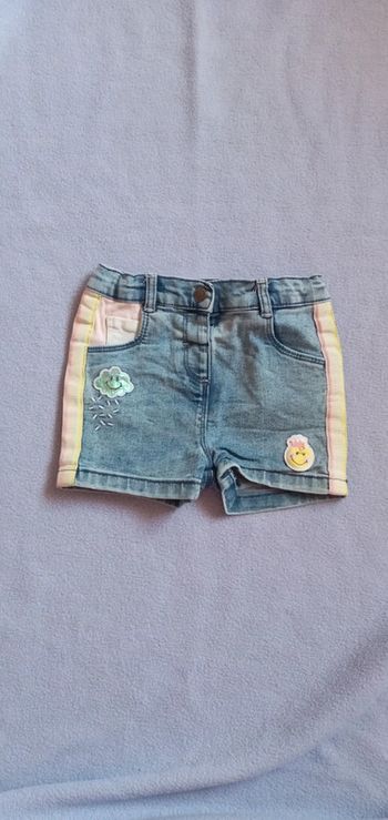 Short en jean Smiley baby taille 36mois