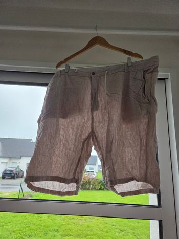 Short en lin beige