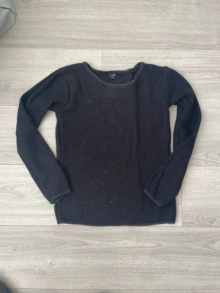 Pull fille noir maille