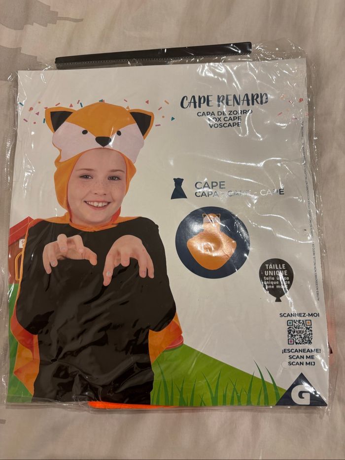 Déguisement renard taille unique 18mois et +