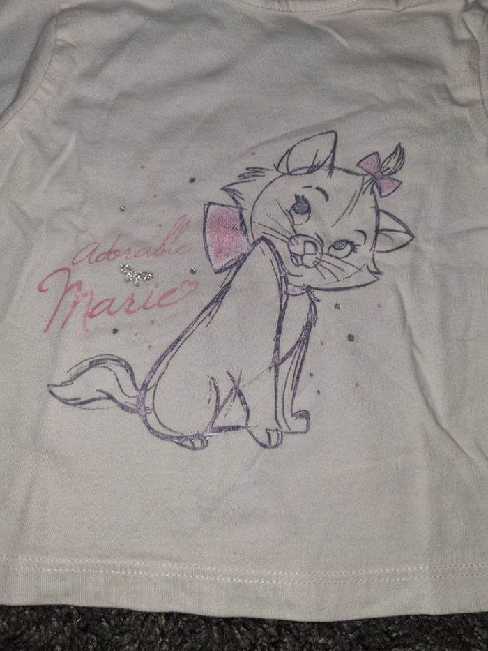 T-shirt blanc MC Marie de Disney 6 mois - photo numéro 2