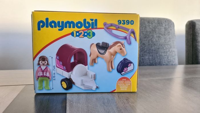 Playmobil 1,2,3  9390 - Carriole avec cheval. - photo numéro 2