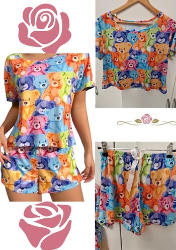 Pyjamas Court Shorty Ours Multicolore