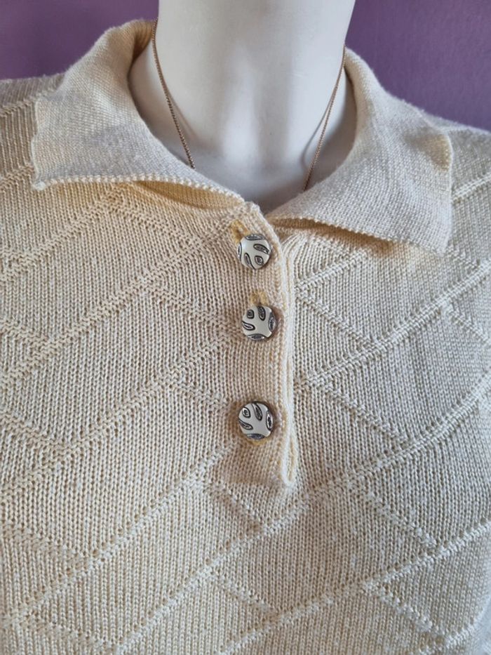 Pull jaune pâle vintage - photo numéro 12