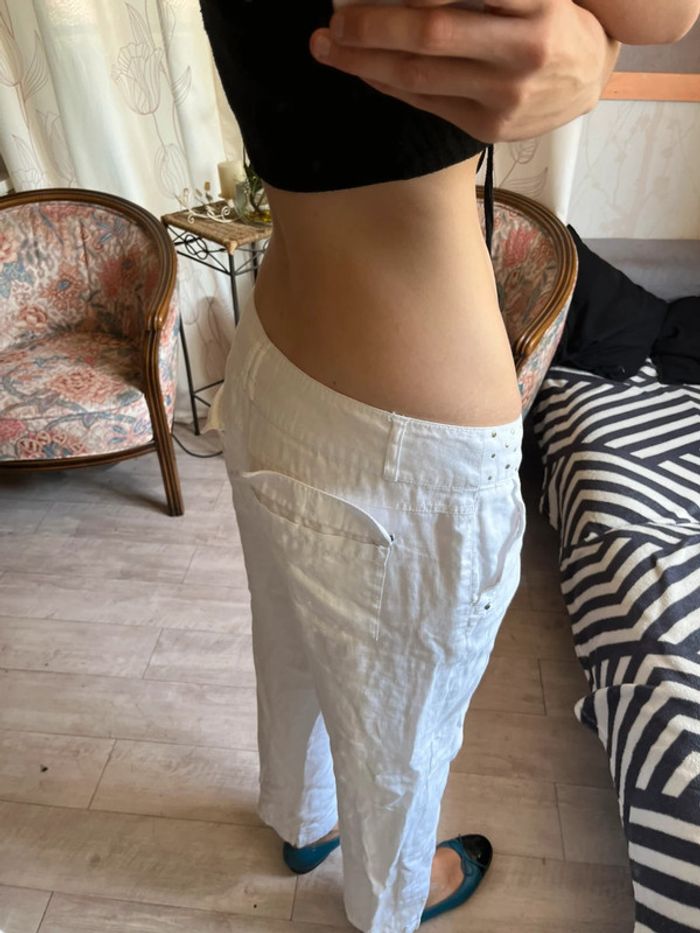 Jean pantalon lin taille basse vintage western y2k 2000yer - photo numéro 2
