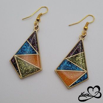 Boucles d'oreilles colorées pailletées