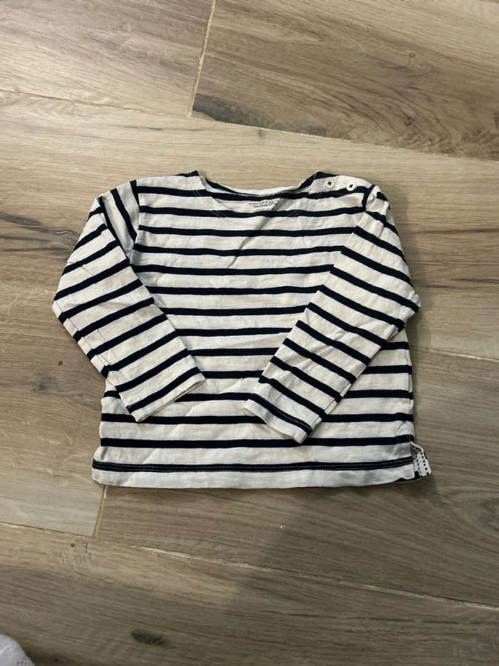T-shirt manches longues motif marin