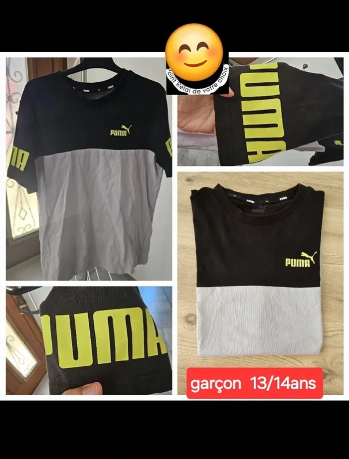 Tee shirt manche courte garçon 13/14 ans puma