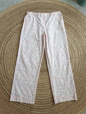 Pantalon large rose à fleurs 3 Suisses T38/40