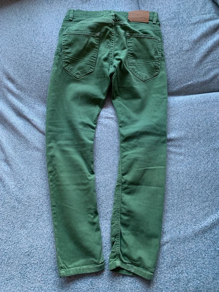 Pantalon jean vert 10 ans Zara Boys / réglage taille élastique - photo numéro 4