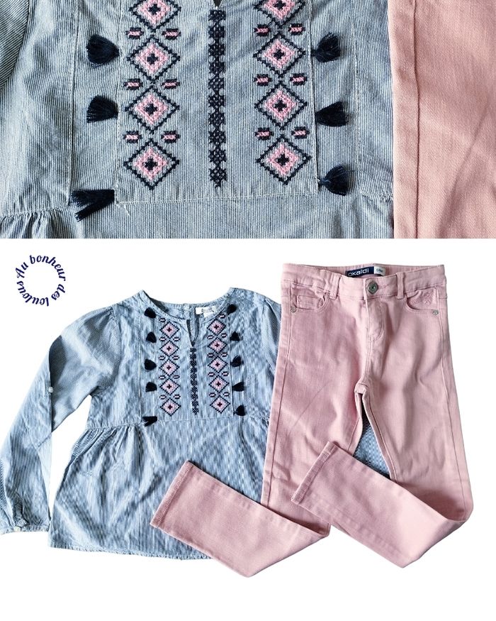 6 ans ensemble okaidi blouse et pantalon skinny