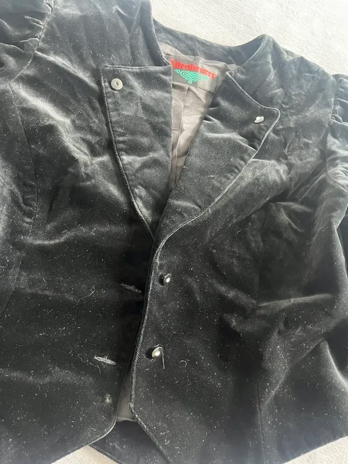 Veste autrichienne vintage noir en velours – Altenbeurer T.42 - photo numéro 2