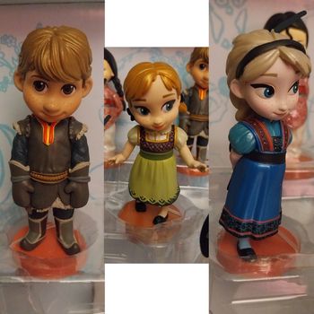 3 Figurines Animators Anna Elsa Kristoff Reine des Neiges Disney