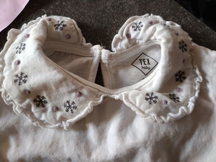 T shirt col flocons 3 mois - photo numéro 3