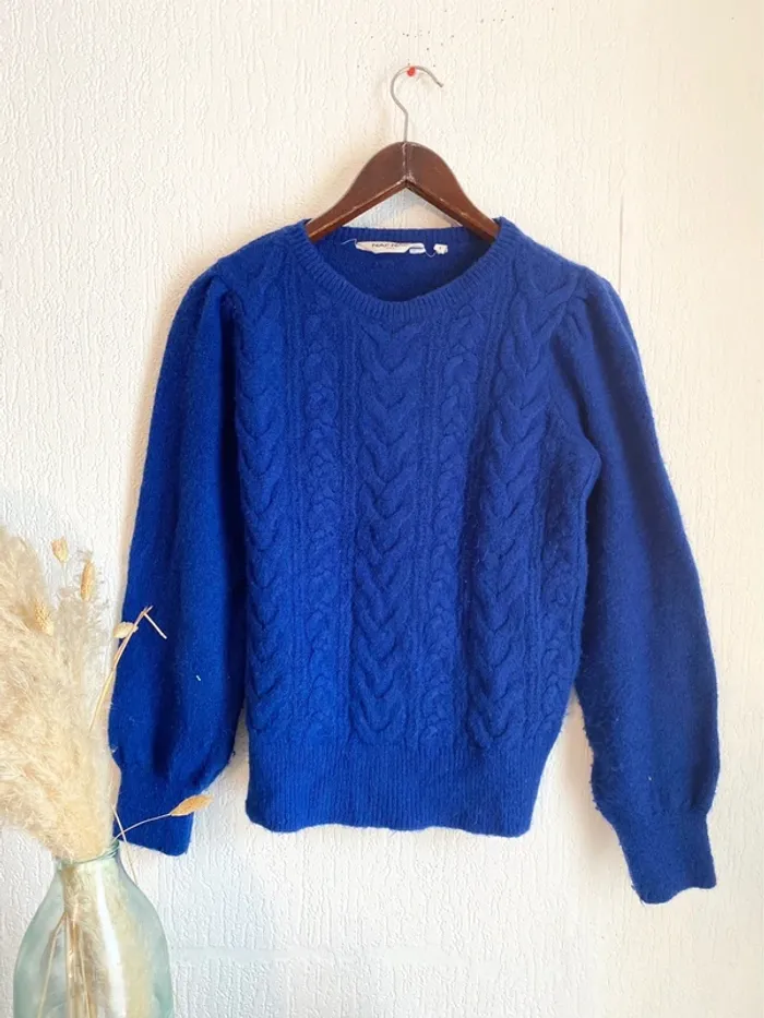 Pull sweat bleu électrique taille s 36 naf naf