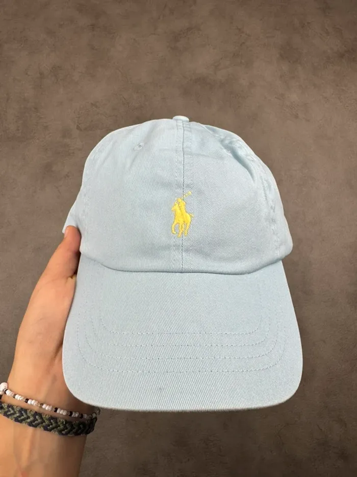 Casquette Ralph Lauren Bleu Clair Logo Brodé Neuve - photo numéro 2