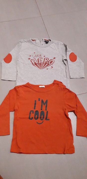 Lot de 2 tee-shirts manches longues 24 mois
