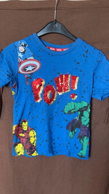 Teeshirt MC Marvel Avengers 8A sequins réversibles