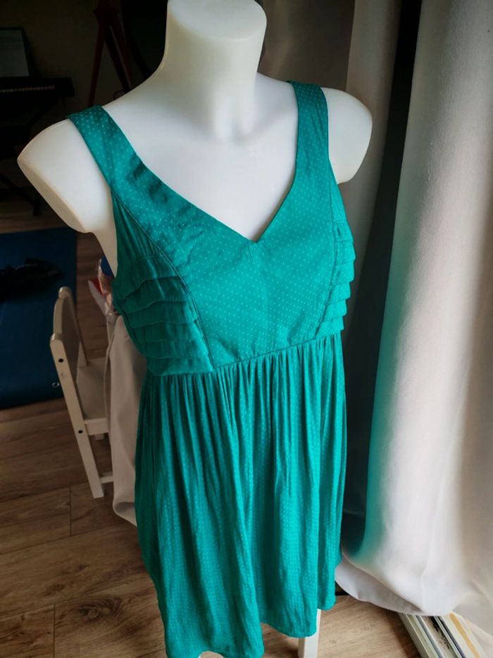 Robe verte promod satinée - photo numéro 6