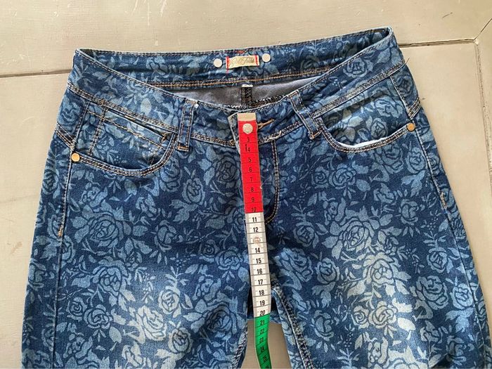 Jeans Girl Tribu bleu avec fleurs taille 34 - photo numéro 13