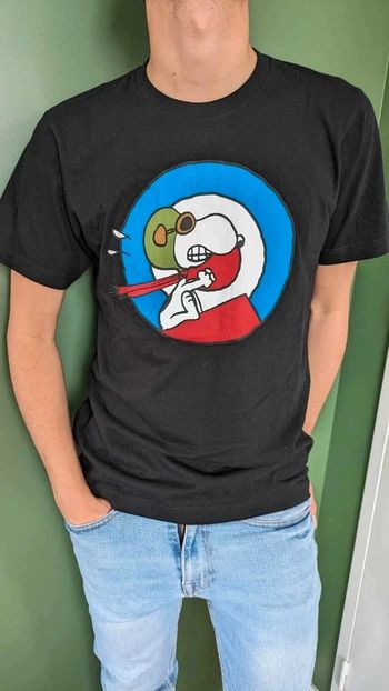 T-shirt noir graphique Peanut x Uniqlo