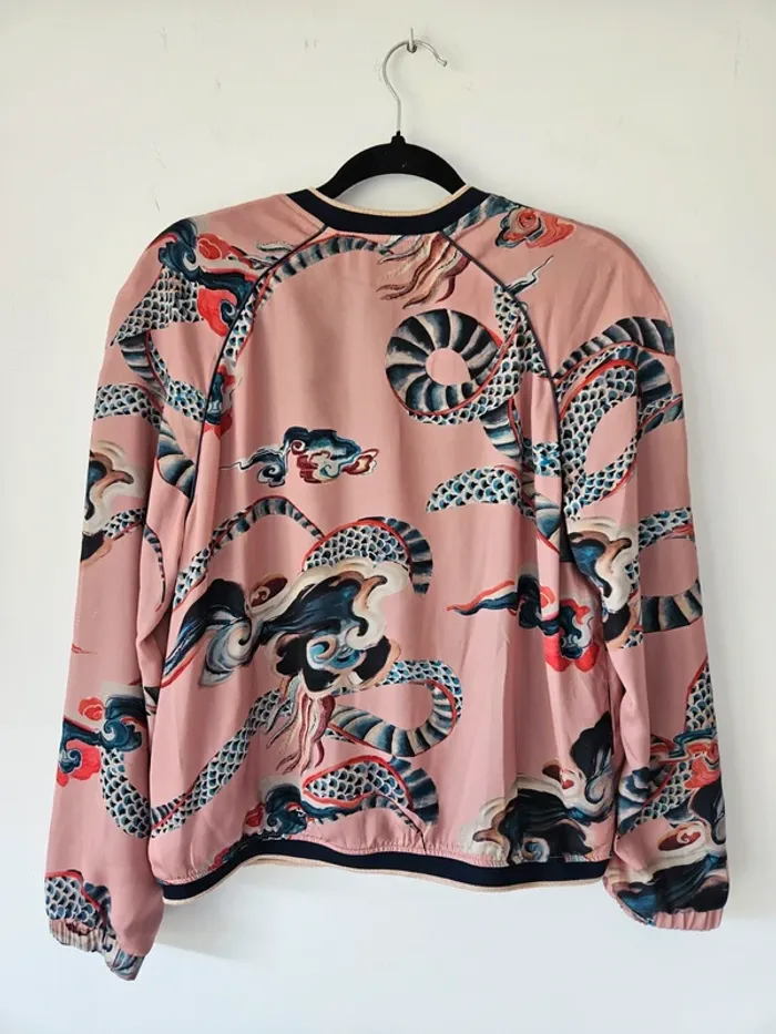 Veste légère rose japonisante Camaïeu taille 38 / M - photo numéro 3