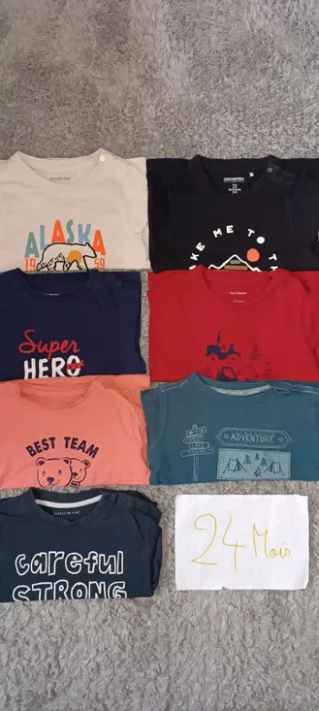 Lot 7 t-shirts ML 23/24 mois