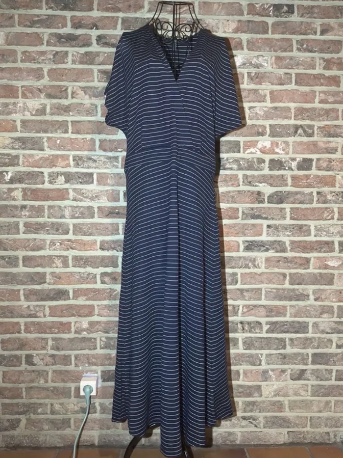 Robe longue Esprit bleu et blanche lignée Taille F : L - photo numéro 5