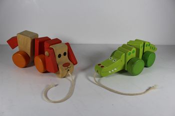 Jouets en bois à tirer lot de 2