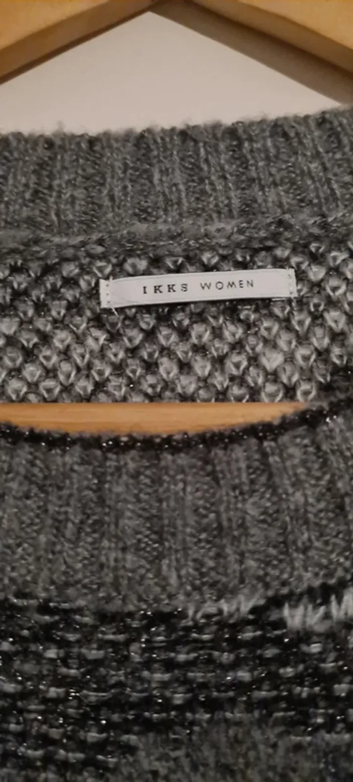 Pull gris à motifs IKKS - photo numéro 3