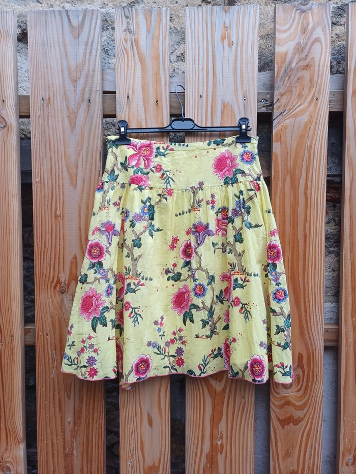 Jolie jupe jaune fleurie en coton Essentiel Antwerp taille 38 - photo numéro 6