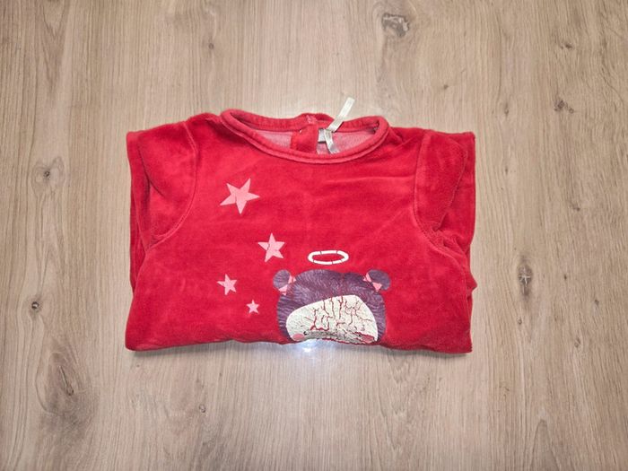 Joli pyjamas / grenouillère en velours fille 12 mois - photo numéro 2