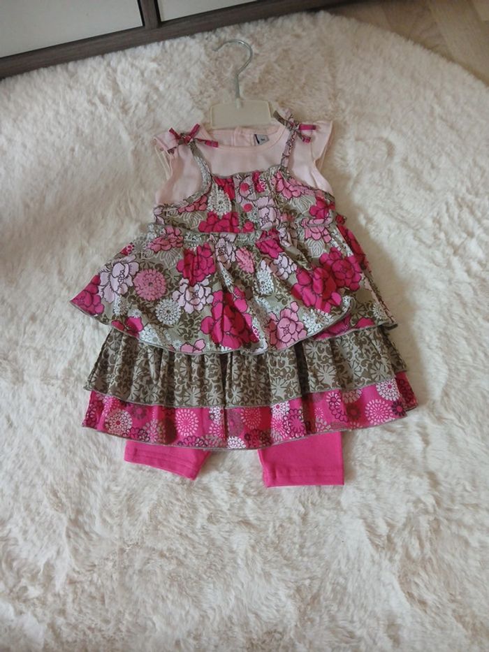 robe 3 pièce fleur 6 mois fille