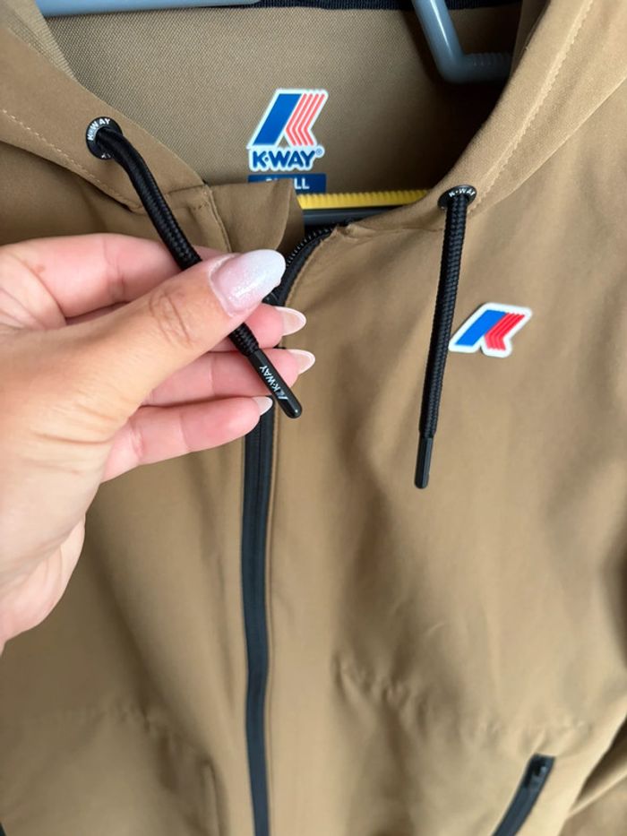Veste K-Way - marron/beige - taille S/36 - en très bon état - porté 1 fois - photo numéro 3