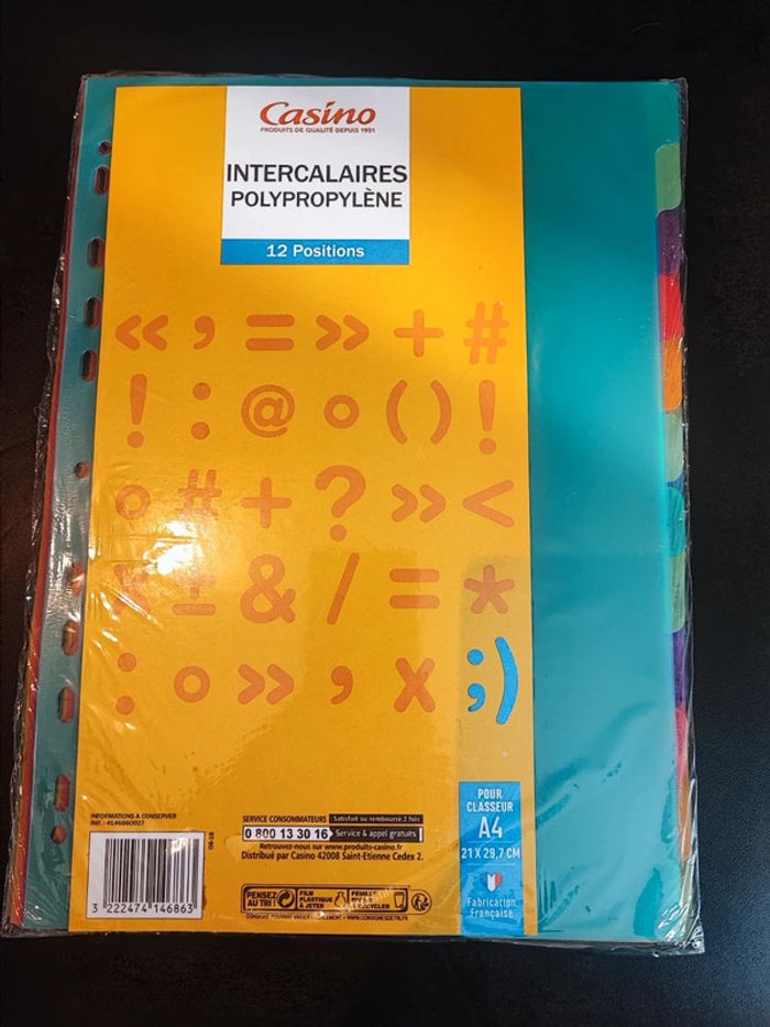Set de 12 intercalaires