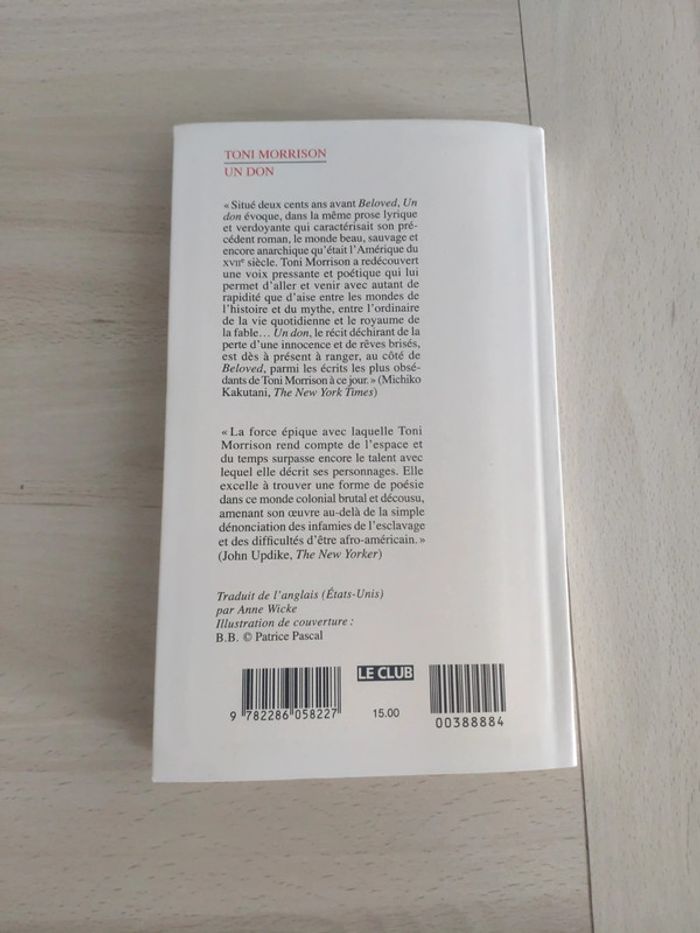 Livre Un don Toni Morrison roman sur l'esclavage - photo numéro 6