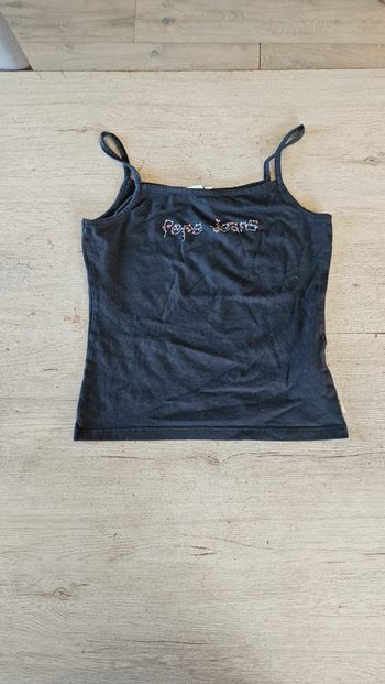 Débardeur à bretelles noir délavé, Pepe Jean s, taille L, peu mis