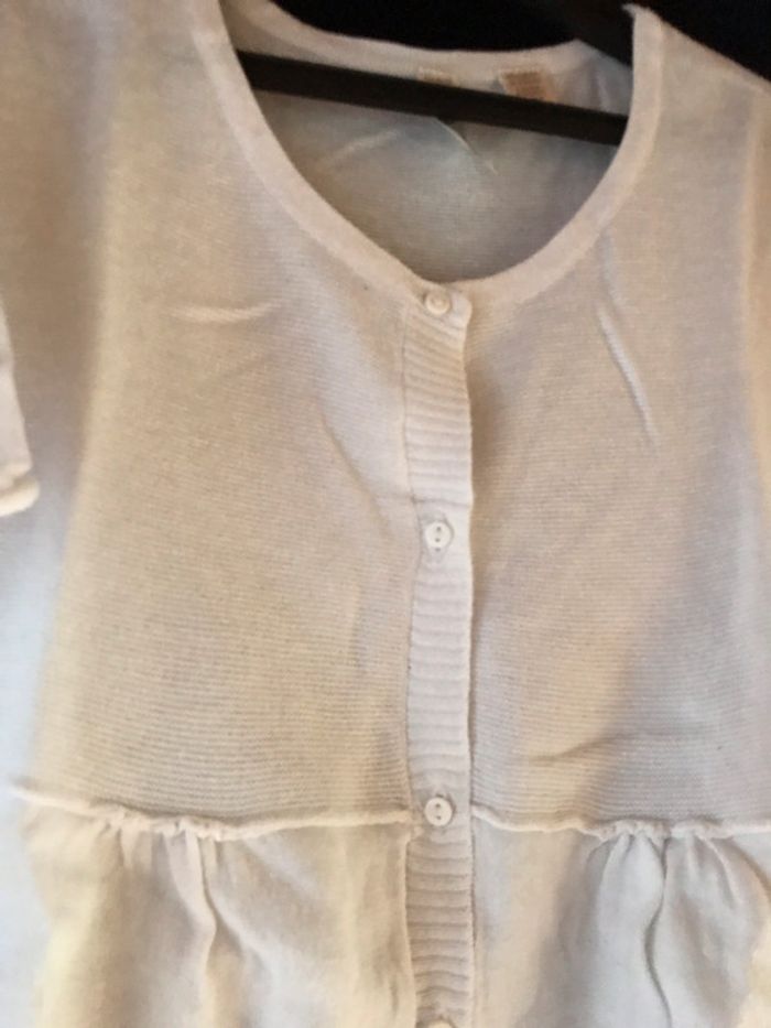 Gilet blanc. Okaidi. 12 ans