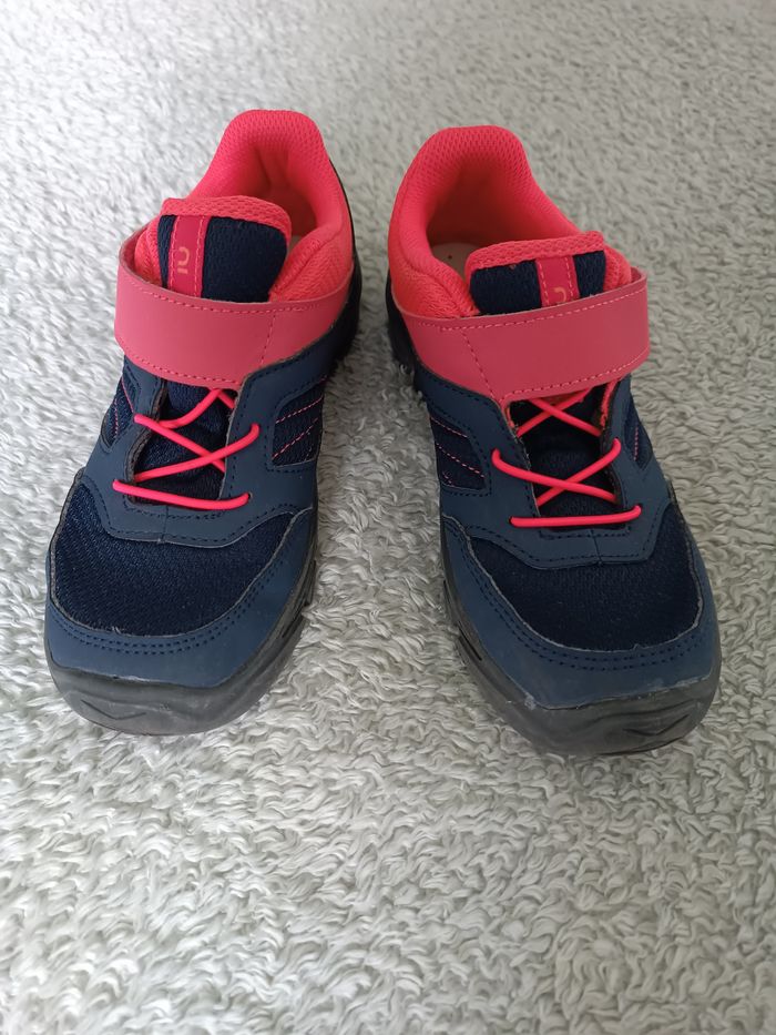 Baskets enfant pointure 34| bleu marine & rose | confort sport / école / ville - photo numéro 2