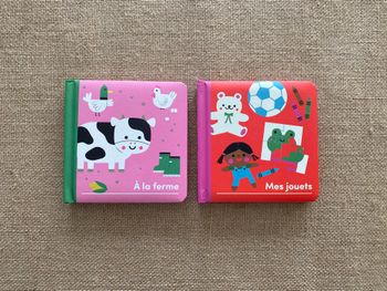 Lot de 2 livres imagiers Mes jouets et À la ferme pour enfants Konimpex 