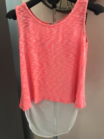 Débardeur Rose Fluo dos en voile