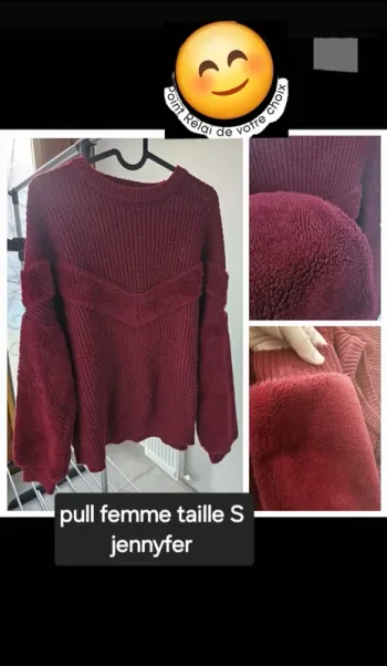 Pull femme / fille taille s bordeaux